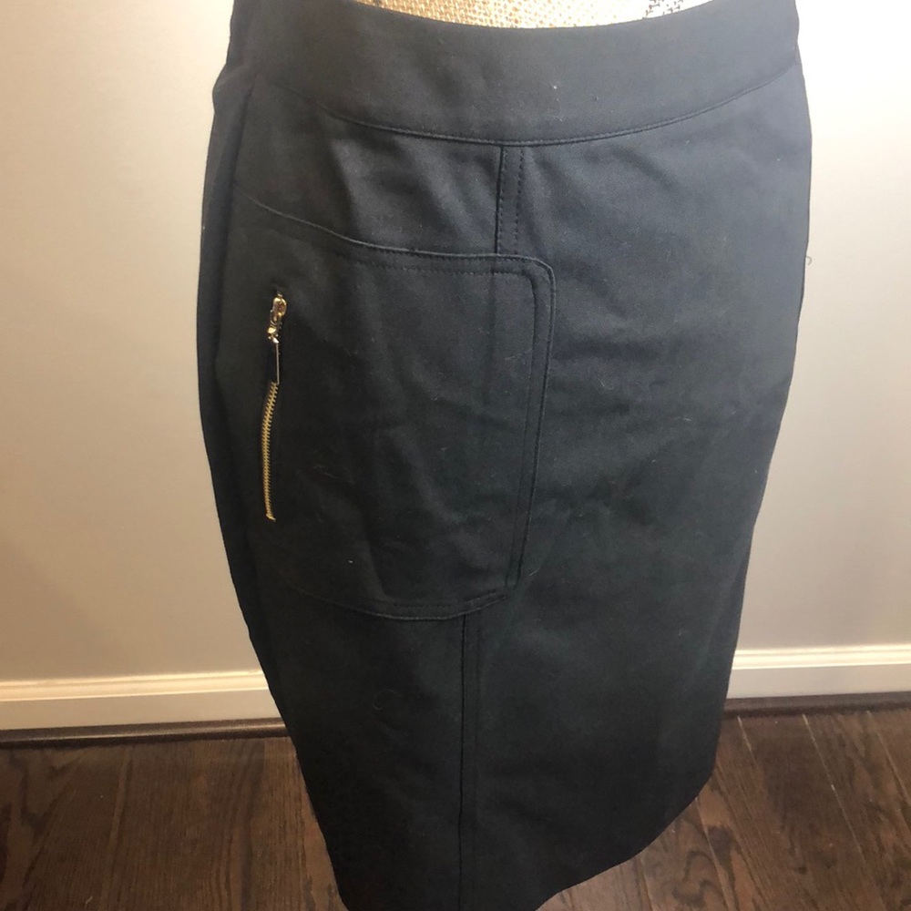 Alfani midi skirt with gold zipper pockets